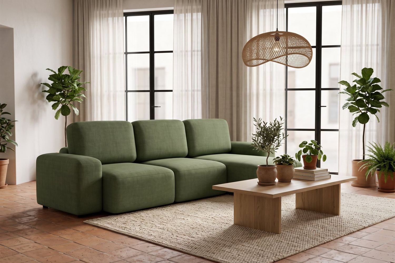 Lotte, sofa lounge z miękkimi bryłami